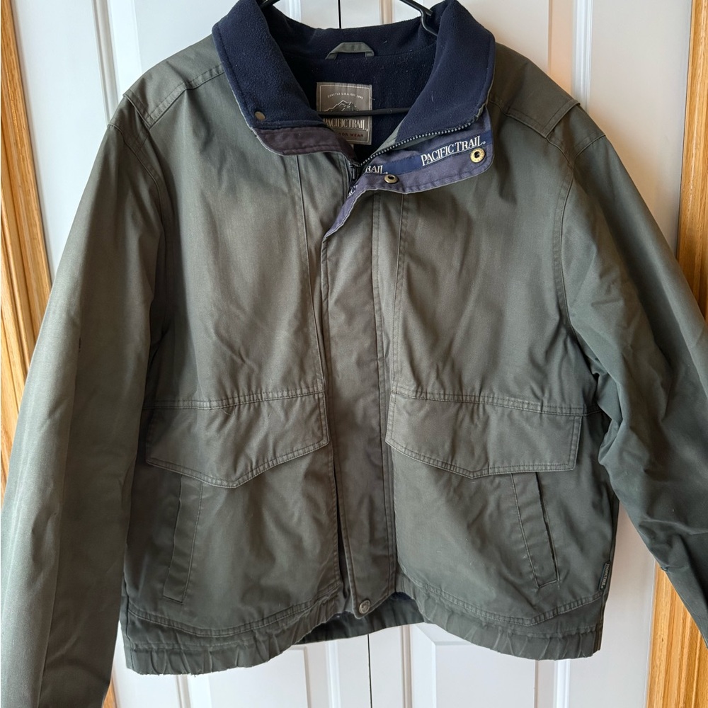 Pacific Trail Olive Jacket with Navy Accents